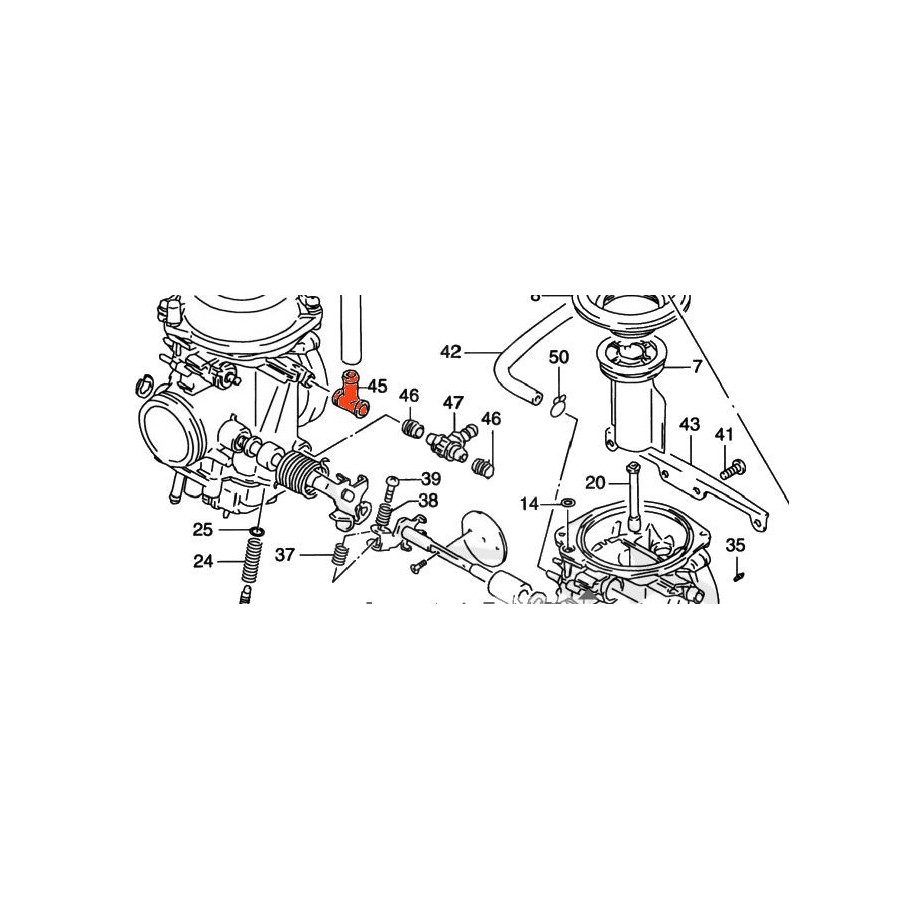 GS500 E - (GM51..) - 1989-2000 - Te de raccordement - Entree essence