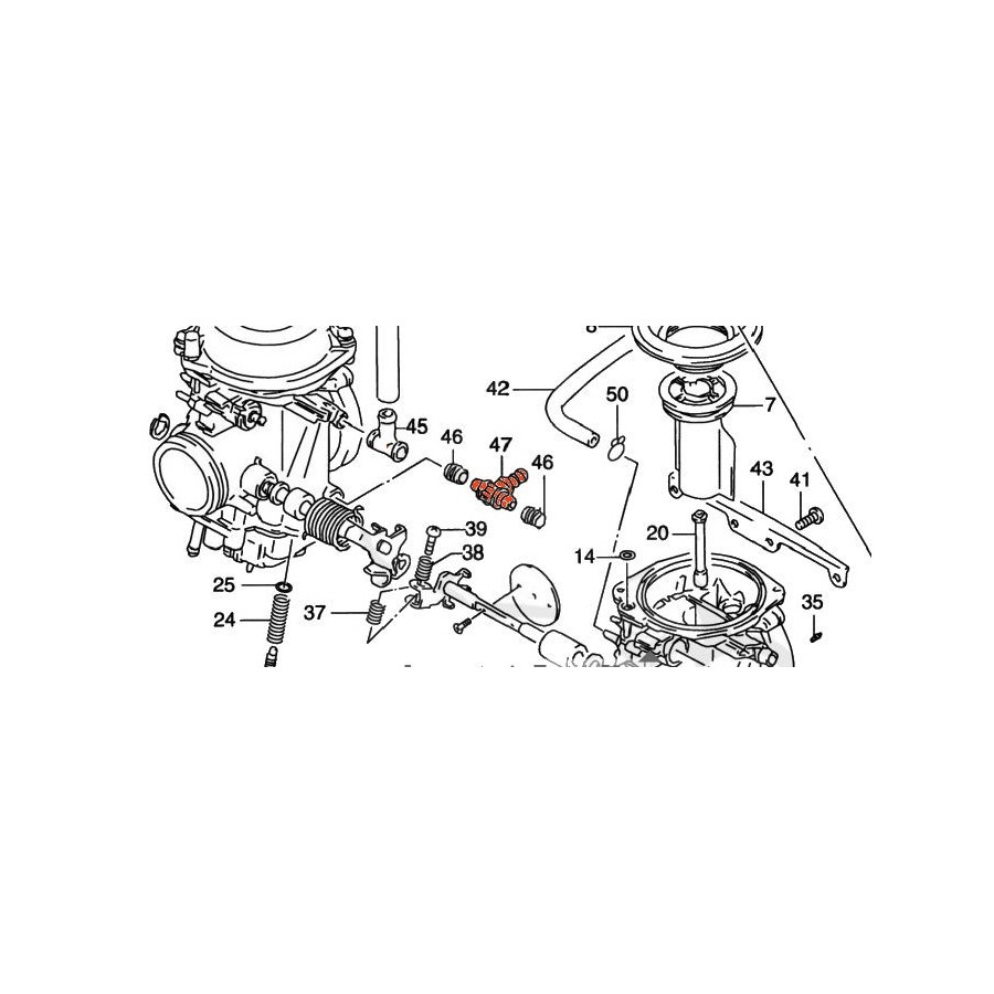 Service Moto Pieces|Carburateur - raccord - TE - Lg 37mm - Yamaha - 1J7-14988-00|Raccord - Joint de liaison|24,90 €