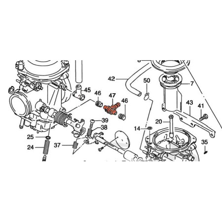 GS500 E - (GM51..) - 1989-2000 - Te de raccordement inferieur