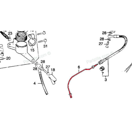 Service Moto Pieces|Frein - Pre-Durite de frein - CB350 - CB360 - CB400 Four|Durite de Frein|9,82 €