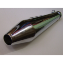 Echappement - Silencieux - Megaphone - (megacone) -  Chrome - long 48cm