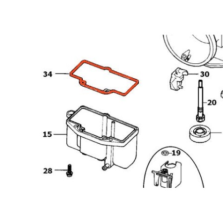 Carburateur - joint de cuve - TS125 / TS200 - DT200 - 13696-03D00