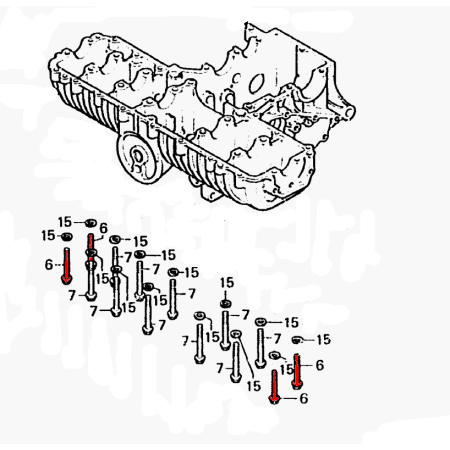 Vis (x4)  de serrage extérieur du moteur  M8 x70 - 10.9