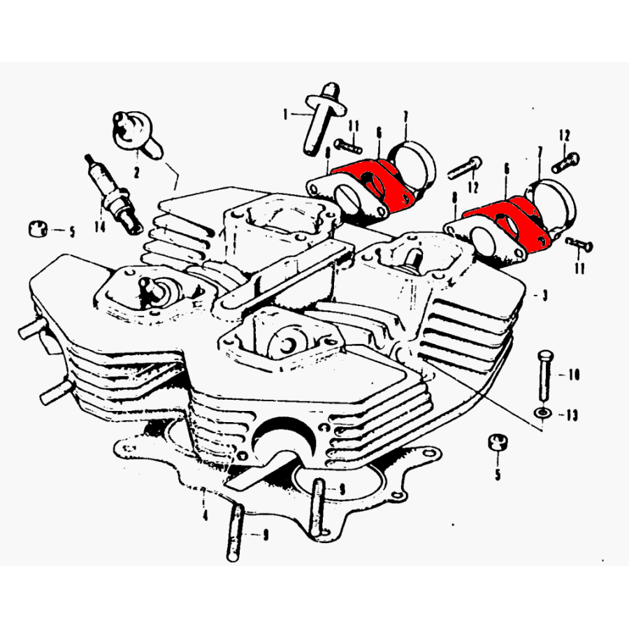 Service Moto Pieces|Pipes admissions (x1) - Droite 3-4 - 5G2-13586-02 - XJ750 - |Pipe Admission|75,90 €