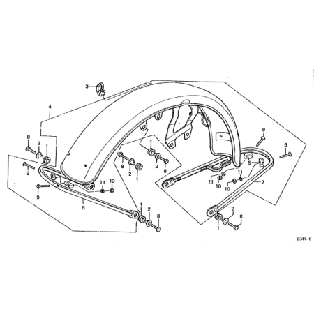 Garde boue avant - CHROME - CB500K - CB750K2-K6-K7 - 61100-341-700