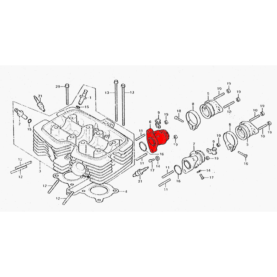 Moteur - Pipe admission - Coté moteur Droit - CB125T Moteur - Pipe admission - Coté moteur Droit - CB125T