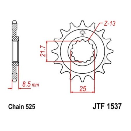 Transmission - Pignon - JTF-1537 - 17dents