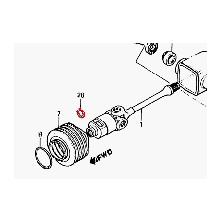 Cardan - Circlips de Soufflet - GL1100 - Axe 20mm - HONDA