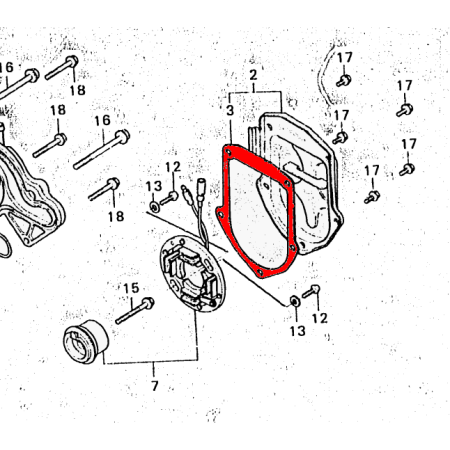 Service Moto Pieces|Moteur - Carter - generateur impulsion - Joint - CX400 - CX500 / CX500C|Joint - Carter|9,70 €