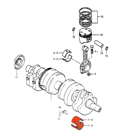 Moteur - Vilebrequin - 1/2 Coussinet (x1) - MARRON - 12229-09301-0C0