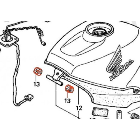 Reservoir - Silent bloc - Avant - (x2) - CBR1100 xx - TRX250 - TRX300