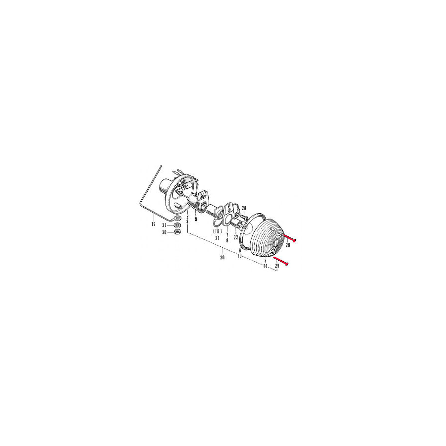 Clignotant - Vis de cabochon (x1) - M3x25