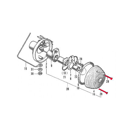 Clignotant - Vis de cabochon (x1) - M3x25