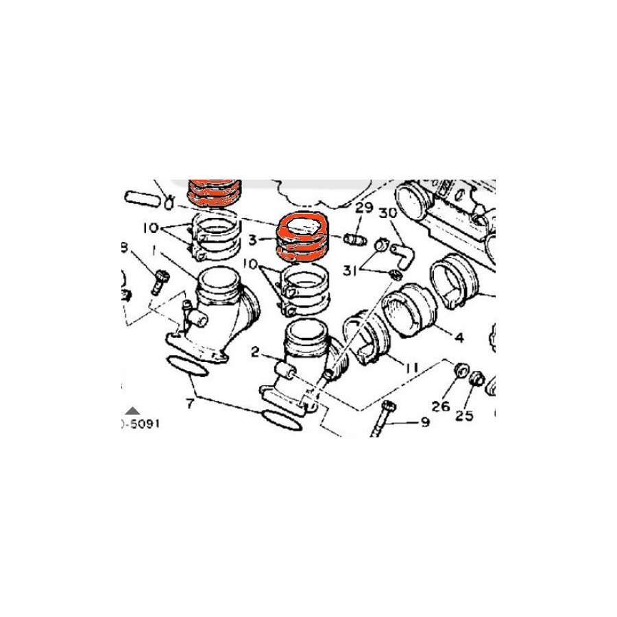 Service Moto Pieces|Pipe d'admission - Joint (x4) - CB650z - CB650b (RC03) - CB650c (RC05)|Pipe Admission|97,90 €