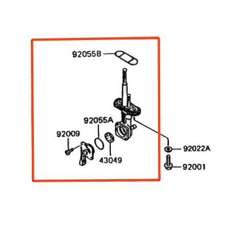 Service Moto Pieces|Robinet essence - Kawasaki - KMX125 - 55mm - 51023-1354 / 51023-0724|04 - robinet|81,30 €