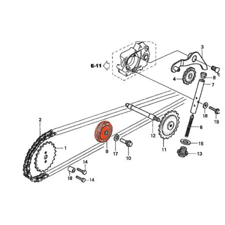 Service Moto Pieces|Distribution - Rouleau - de tension de chaine|Distribution|9,80 €