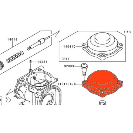 Carburateur - couvercle de boisseau - version "A" - 14041-1100
