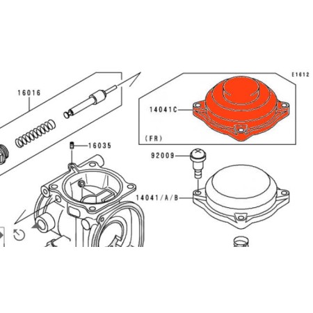 Carburateur - couvercle de boisseau - version "B" - 14041-1102