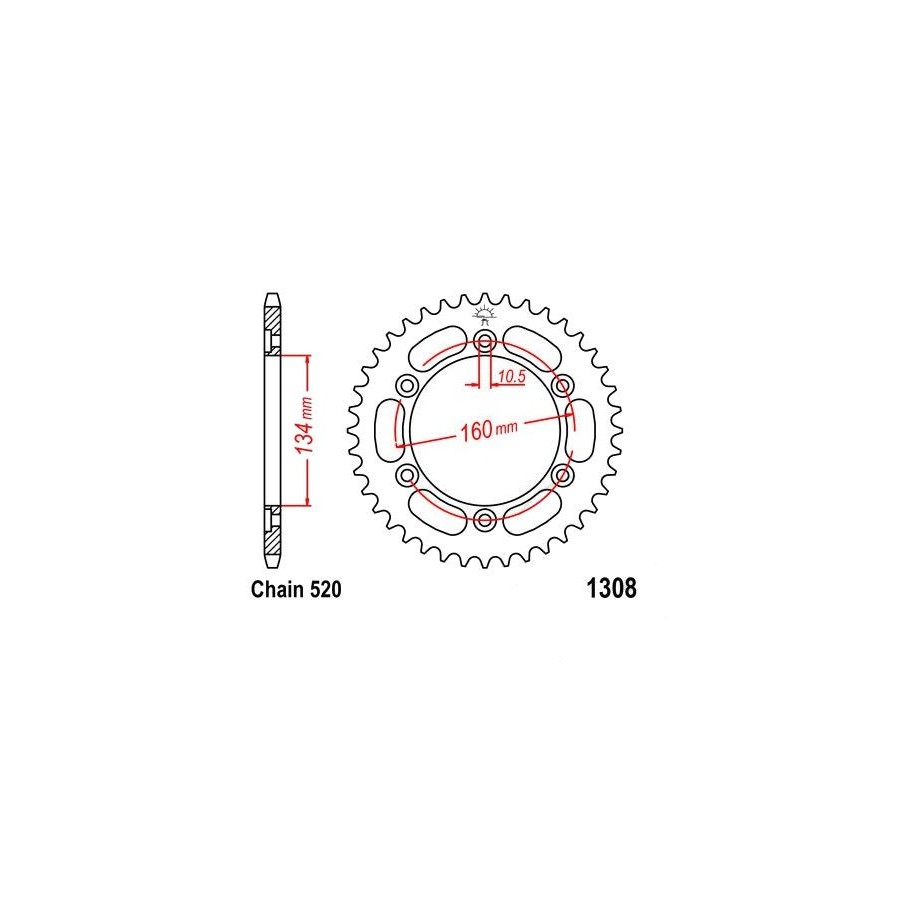 Service Moto Pieces|Transmission - Couronne - JTR-1075 - 39 dents|Chaine 520|34,00 €