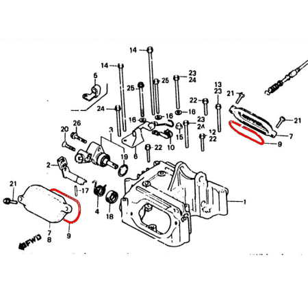 Joint cache culbuteur - XL500-FT500 - 57x3mm