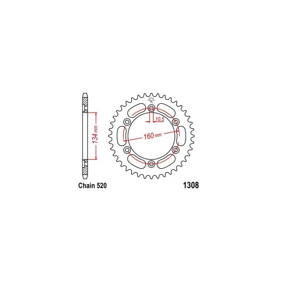 Service Moto Pieces|Transmission - Pignon sortie boite - JTF 280 - 520/13 dents|Chaine 520|11,90 €