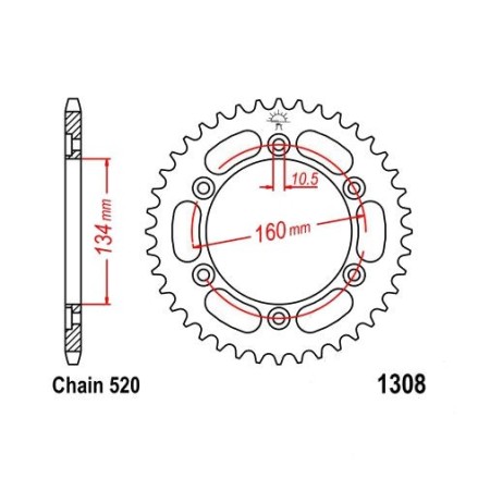 Transmission - Couronne - Acier - JTR-1308 - 520/40 dents