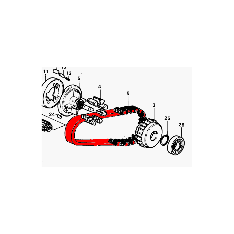 Moteur - Chaine primaire - Honda CB350 - CB400 - CB550 - CB650 K - Four & Z400 - GPZ550 - GT550Kawasaki