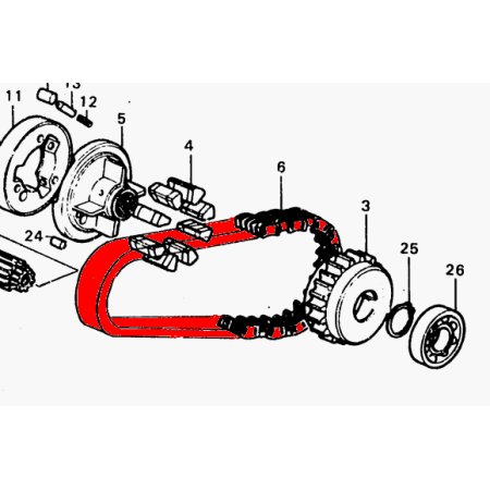 Service Moto Pieces|Moteur - Chaine primaire - Honda CB350 - CB400 - CB550 - CB650 K - Four & Z400 - GPZ550 - GT550Kawasaki|1972 - CB 350 F|99,90 €