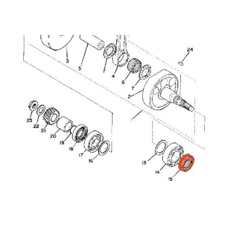 Vilebrequin - joint Spi 25x40x8-248 - (ref :  93102-25061 )