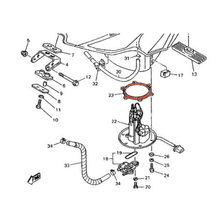 Resevoir - Pompe a essence - YZF750 - Joint - 4FM-2414G-00 