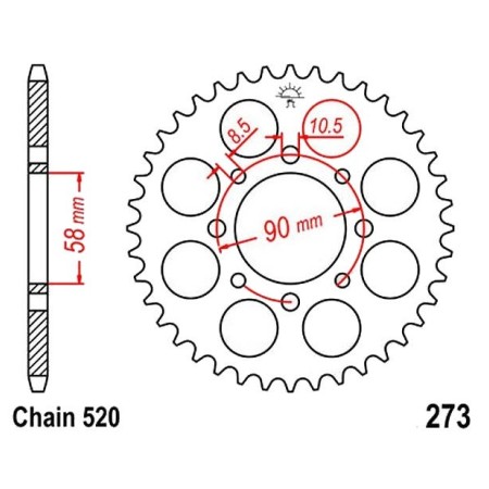 Transmission - Couronne - JTR - 273 - 39 dents