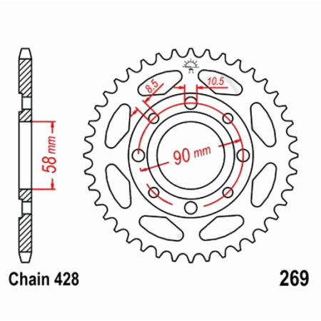 Service Moto Pieces|Transmission - Kit chaine - Ouvert - NOIR - RK - 428-114/14/39 - CM125T|Kit chaine|45,16 €