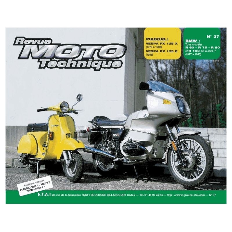 Revue Technique Moto - RTM - N° 37 - Version PAPIER - BMW R/60-75-80-100 - Vespa PX125