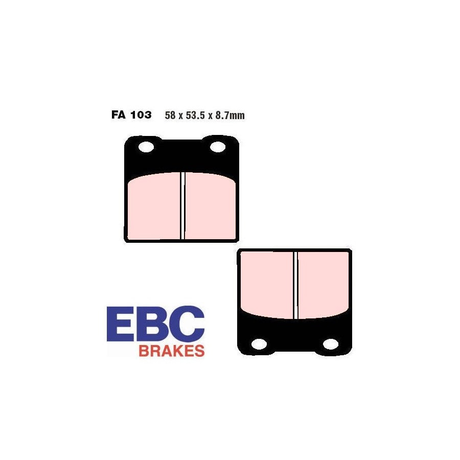 Frein - Jeu de Plaquettes - EBC - Metal fritté - Hypersport - FA103-HH