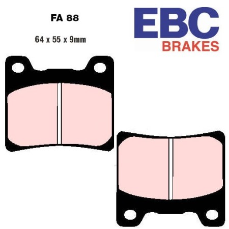 Frein - Jeu de Plaquettes - EBC - Metal fritté - Hypersport - FA-088-HH