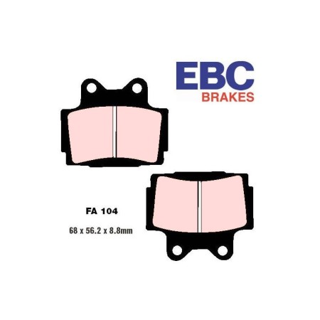 Service Moto Pieces|Frein - Jeu de Plaquettes - EBC - Metal fritté - Hypersport - FA104 HH|Plaquette|44,40 €