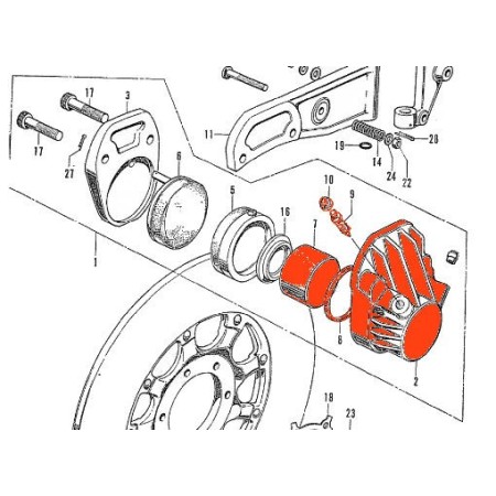 Service Moto Pieces|Frein - Etrier - ø 38.10 mm - CB450 - CB750K0 - CB750K1 - ... - CB750K6 ......|Etrier Frein Avant|125,90 €