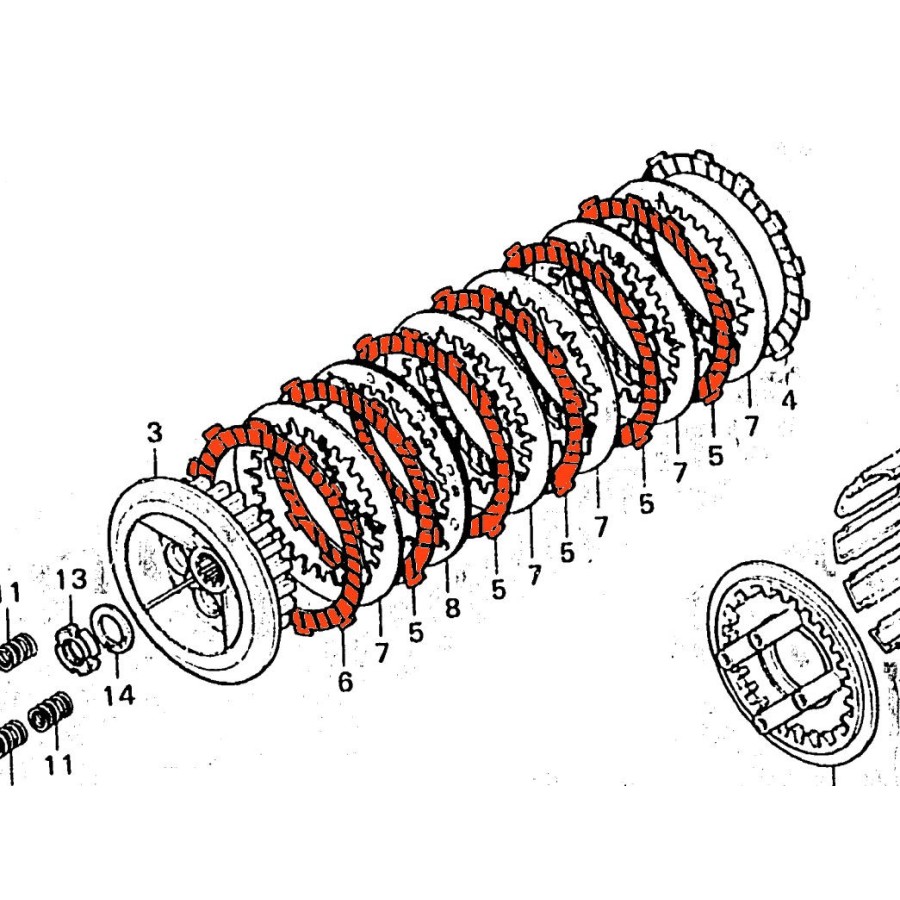 Service Moto Pieces|Embrayage - joint de carter - 11482-44H00 - DL650 - SV650 - SFV650|Disque - Garni - Lisse |15,90 €