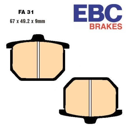 Service Moto Pieces|Frein - Jeu de Plaquettes - EBC - FA031V - Semi fritté.|Plaquette|34,50 €