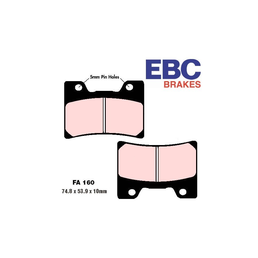 Frein - Jeu de Plaquettes - EBC - Metal fritté - Hypersport - FA160-HH