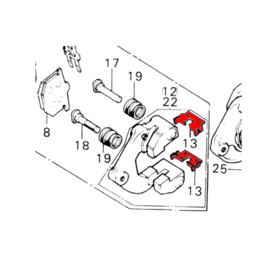 Service Moto Pieces|Frein - Etrier - Axe de plaquette - goupilles - OR|Etrier Frein Avant|21,00 €