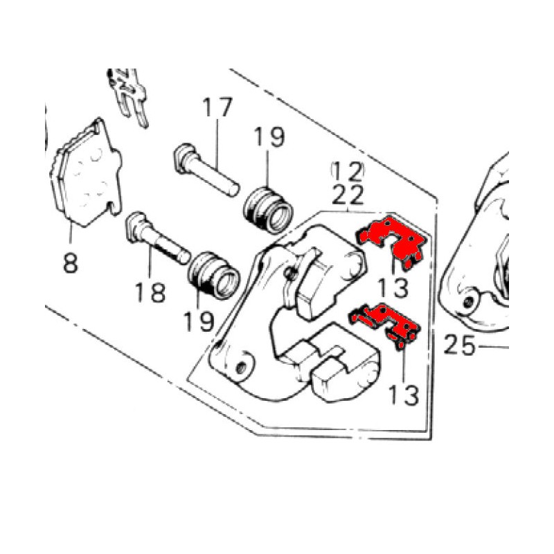 Service Moto Pieces|Frein - Etrier - plaque metallique (x1) - Fixation de support - (x1)|Etrier Frein Avant|7,90 €