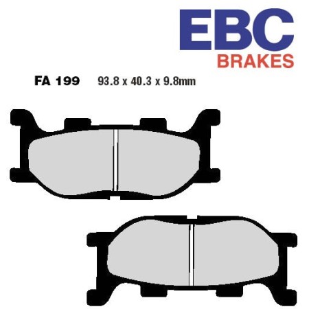 Service Moto Pieces|Frein - Jeu de Plaquettes - EBC - Standard - FA199|Plaquette|29,90 €