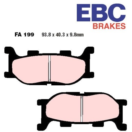 Frein - Jeu de Plaquettes - EBC - Metal fritté - Hypersport - FA199HH