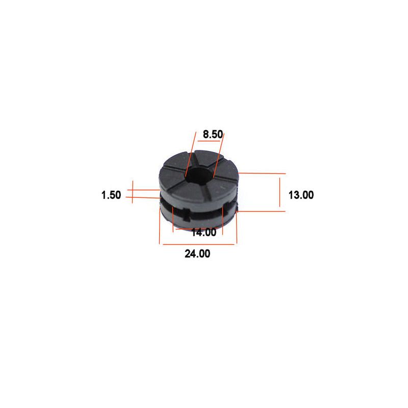 Service Moto Pieces|Silent-Bloc - rond - ø 8.50 x13.5 x21.5 - Ep : 3.00|Cache lateral|2,60 €