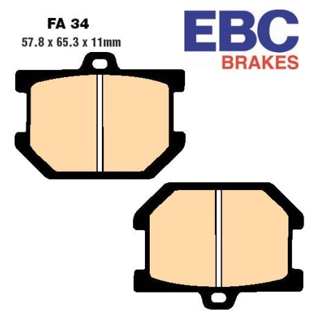 Service Moto Pieces|Frein - Jeu de Plaquettes - EBC - semi-frittée - FA-034V  - XS250 .... SR500 - XS650 / 750 ... XS1100|Plaquette|34,50 €