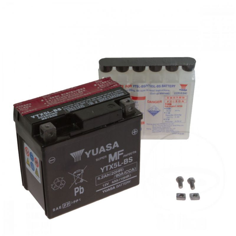 Service Moto Pieces|Batterie - 12v - Acide - 12V - YTX5L-BS - YUASA|Batterie - Acide - 12 Volt|79,90 €