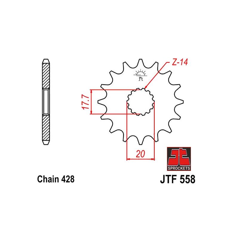 Transmission - Pignon - JTF-558 - 20 dents - TDR125 - FZR400