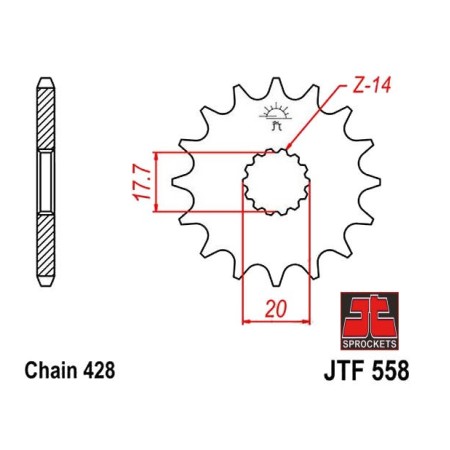 Transmission - Pignon - JTF-558 - 20 dents - TDR125 - FZR400