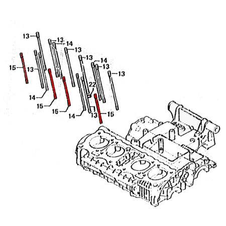 Moteur - Goujon N°15 - Bloc Cylindre - N'est plus disponible